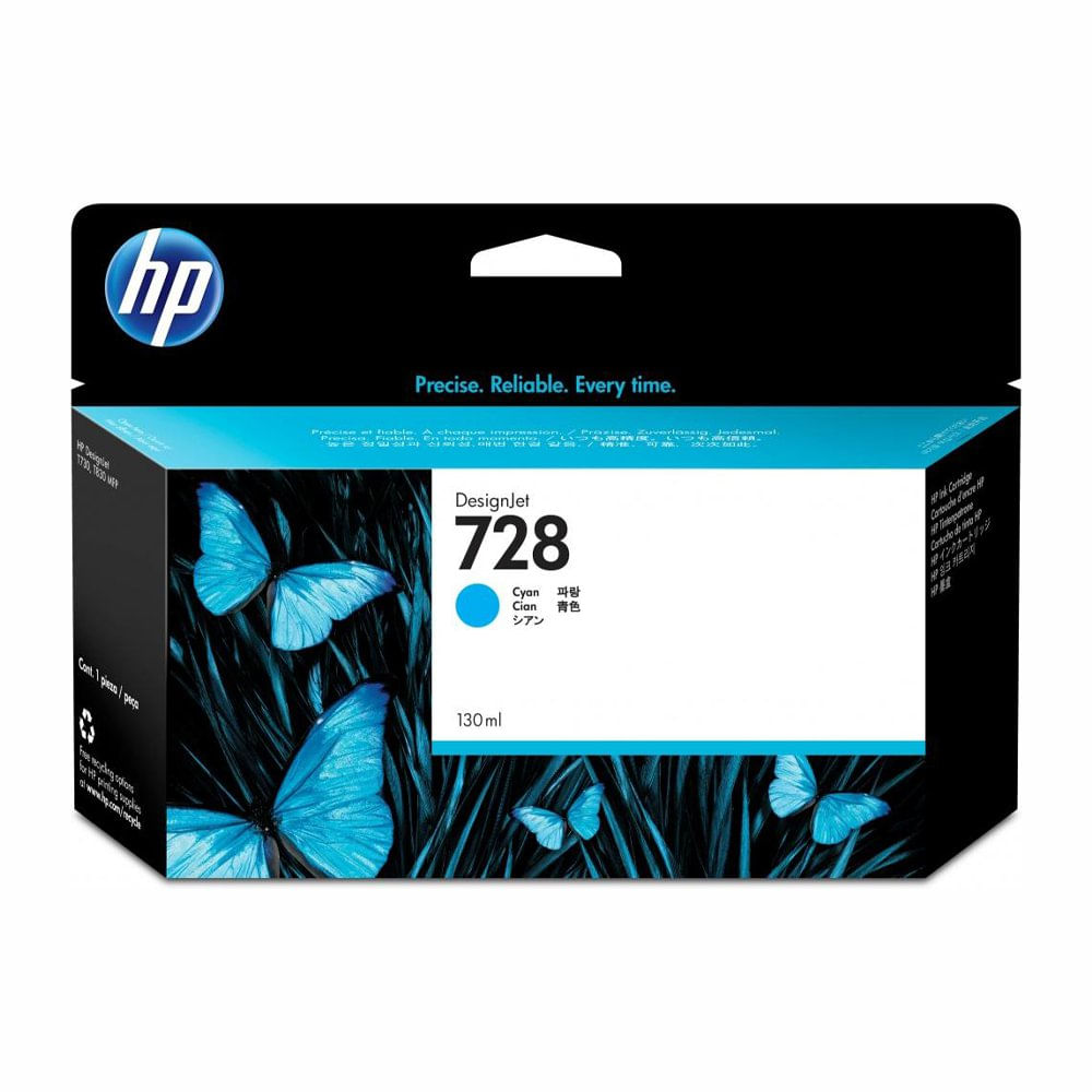 Cartucho de Tinta Original DesignJet 130 Ml HP 728 Cian