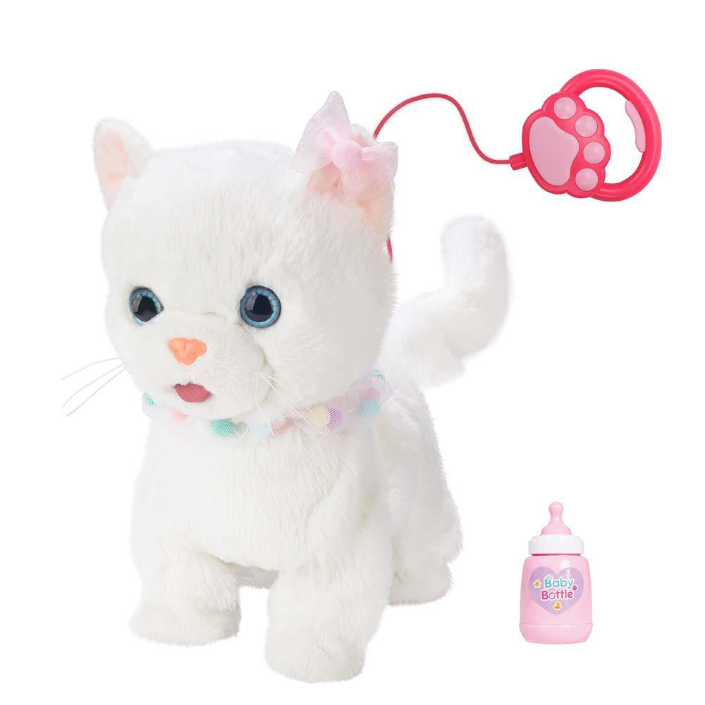 Mascota Interactiva Gato Camina Conmigo Blanco con Correa 3+ Años Peluche de Gato Interact…
