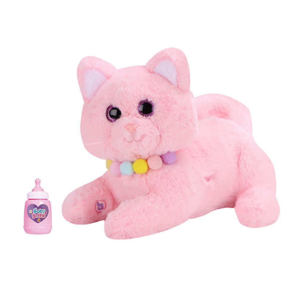 Mascota Interactiva Cute Pet Gato Rosado con Biberón y 2 Bebés Sorpresa 3+ Años Gato de Pe…