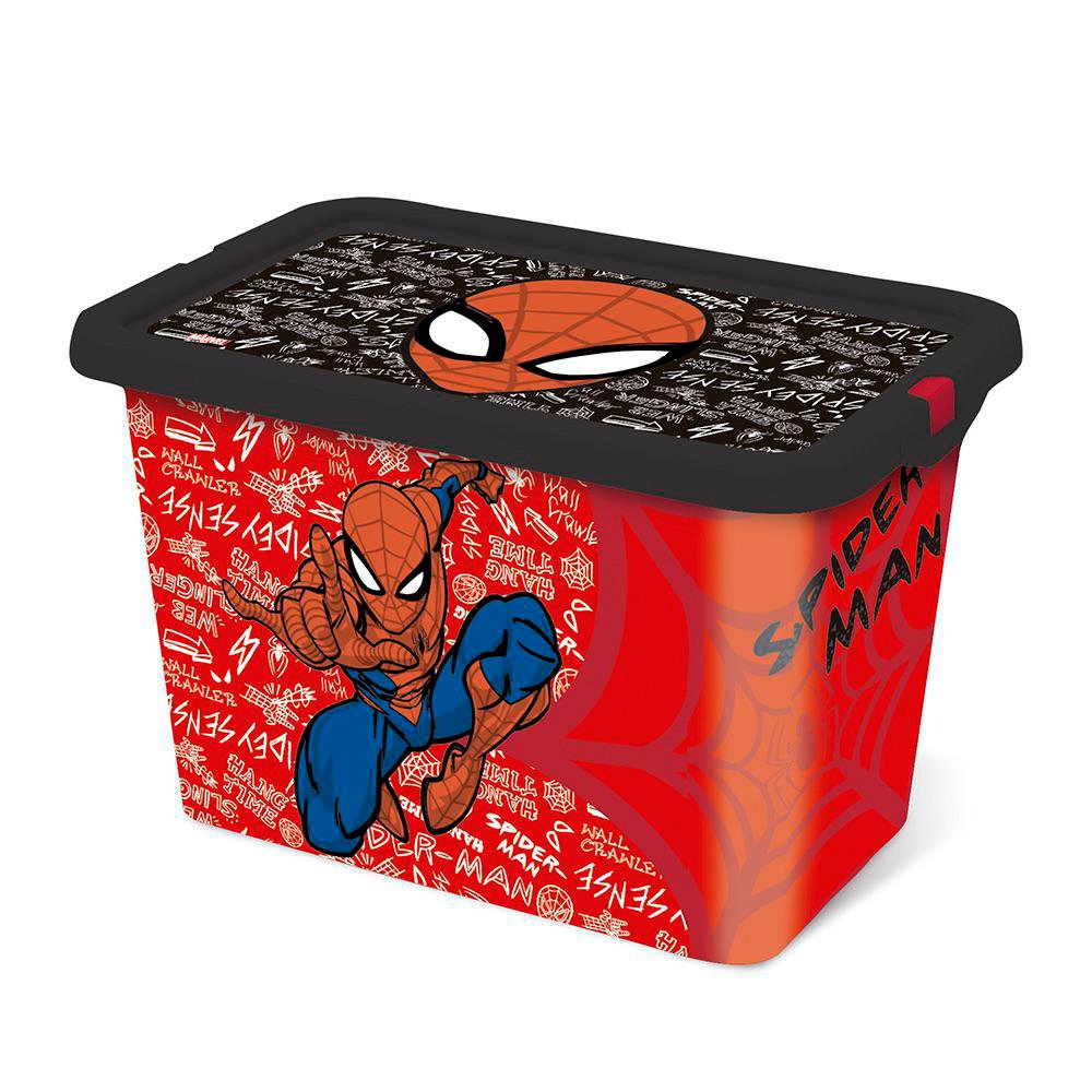 Caja Organizadora Infantil Plástica de 7 L Diseño Spider-Man con Cierre Click Caja Organiz…
