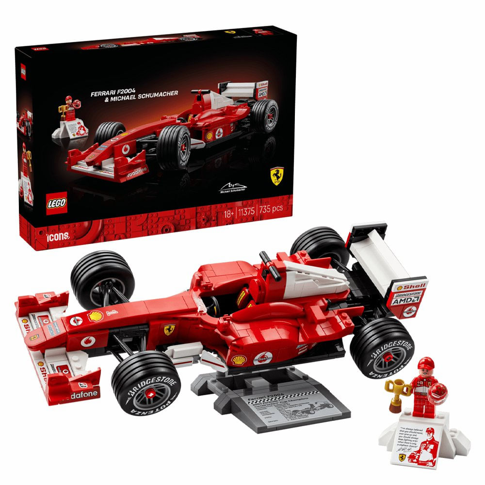 LEGO Icons Ferrari F2004 y Michael Schumacher #11375 de 735 Piezas