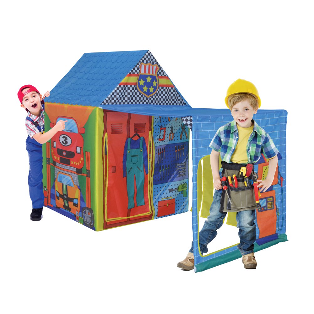 Casita de Juego Infantil Diseño Garaje de Carros Plegable de Poliéster para Interior 150 C…