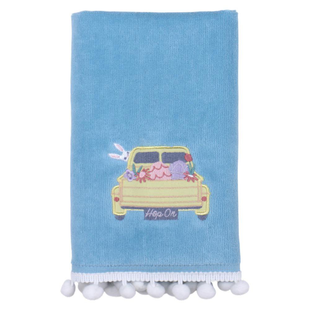 Toalla de Manos Celeste con Bordado Diseño Pick Up