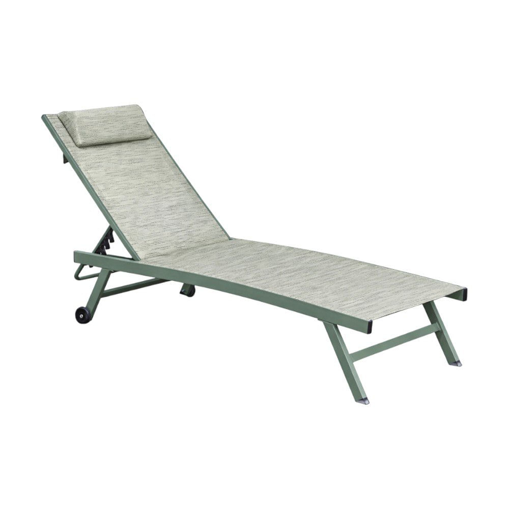 Silla Asoleadora de Aluminio Kim Color Verde Silla Asoleadora Kim Verde