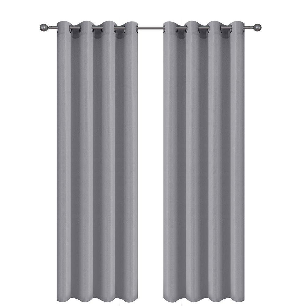 Set de 2 Cortinas de 140 x 229 Cm con Tie Backs - Varios Colores Gris Oscuro