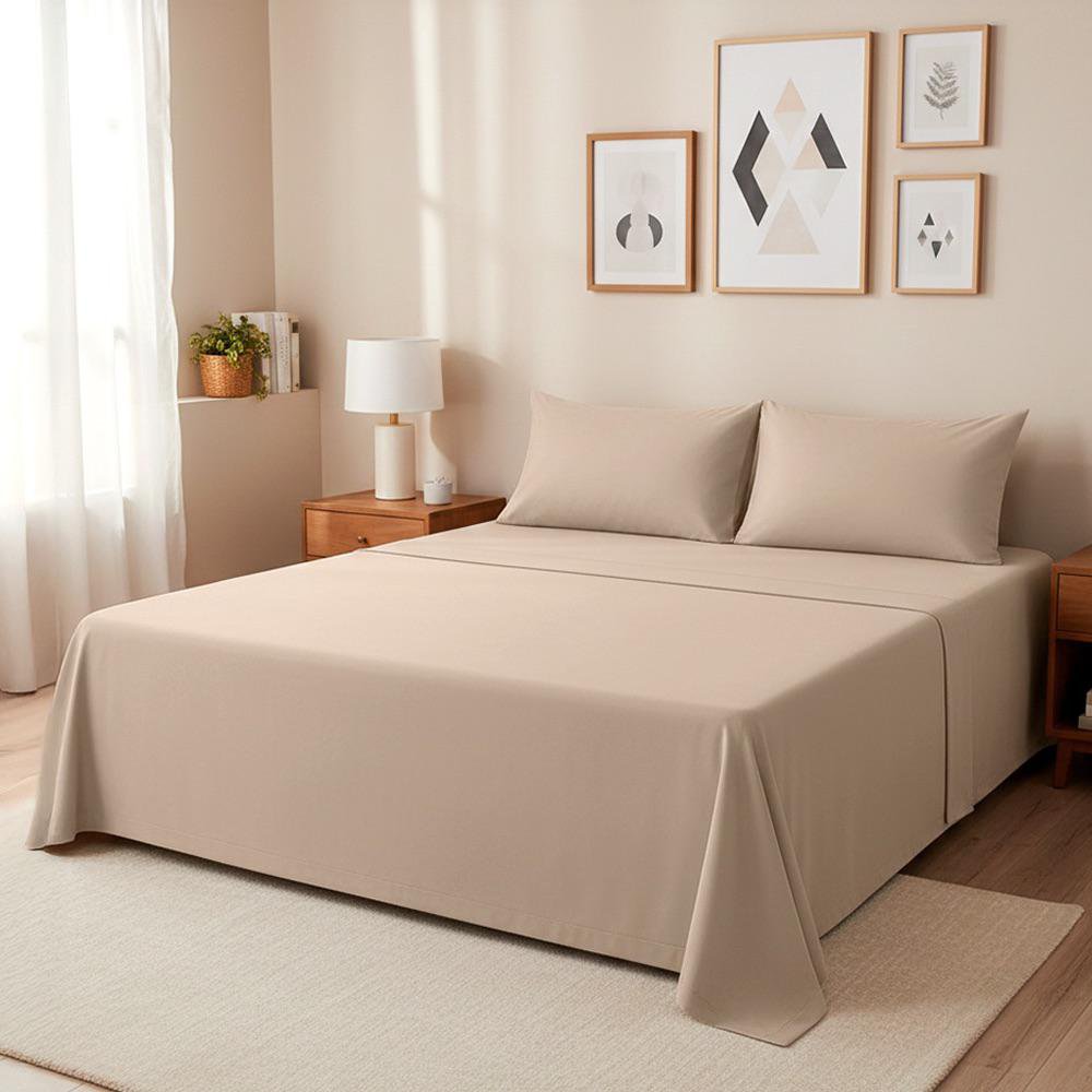 Set de Sábanas Manhattan Color Beige - Varios Tamaños King