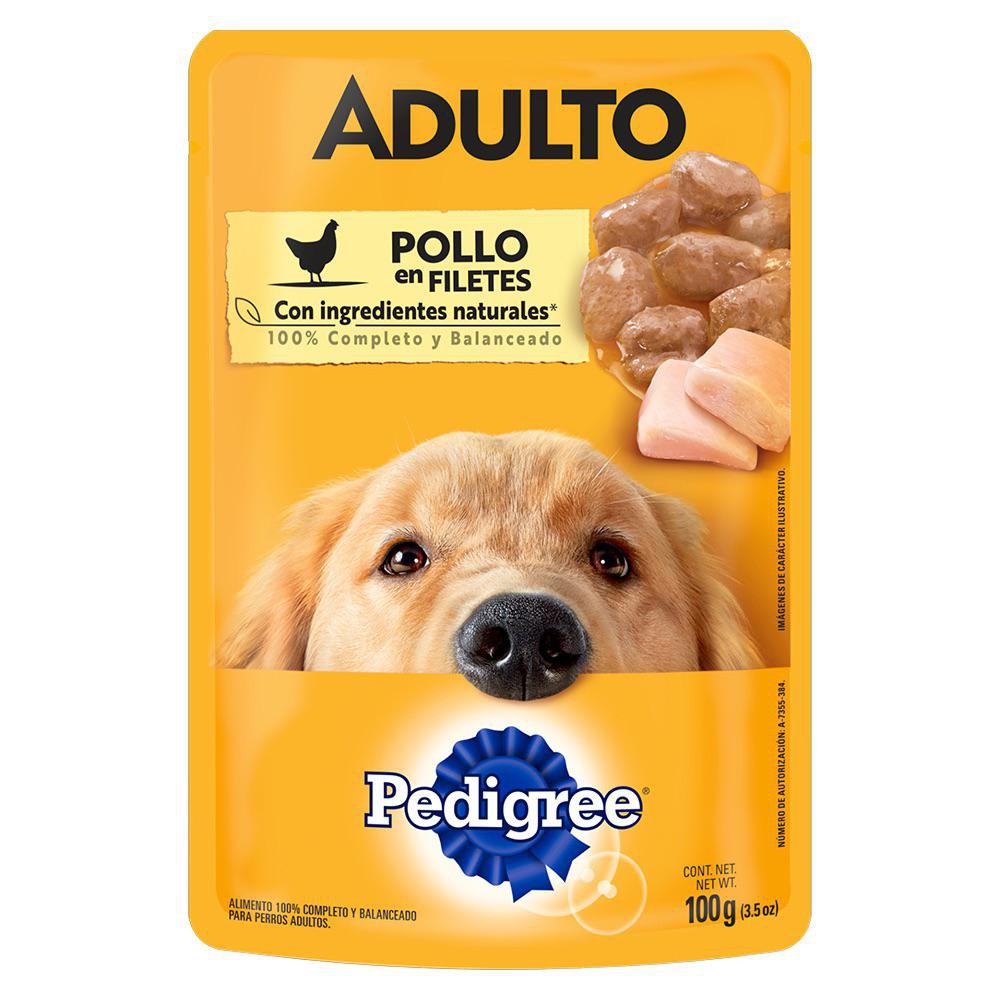 Alimento Húmedo para Perro Adulto Razas Grandes Filetes de Pollo Sobre de 100 g Alimento H…