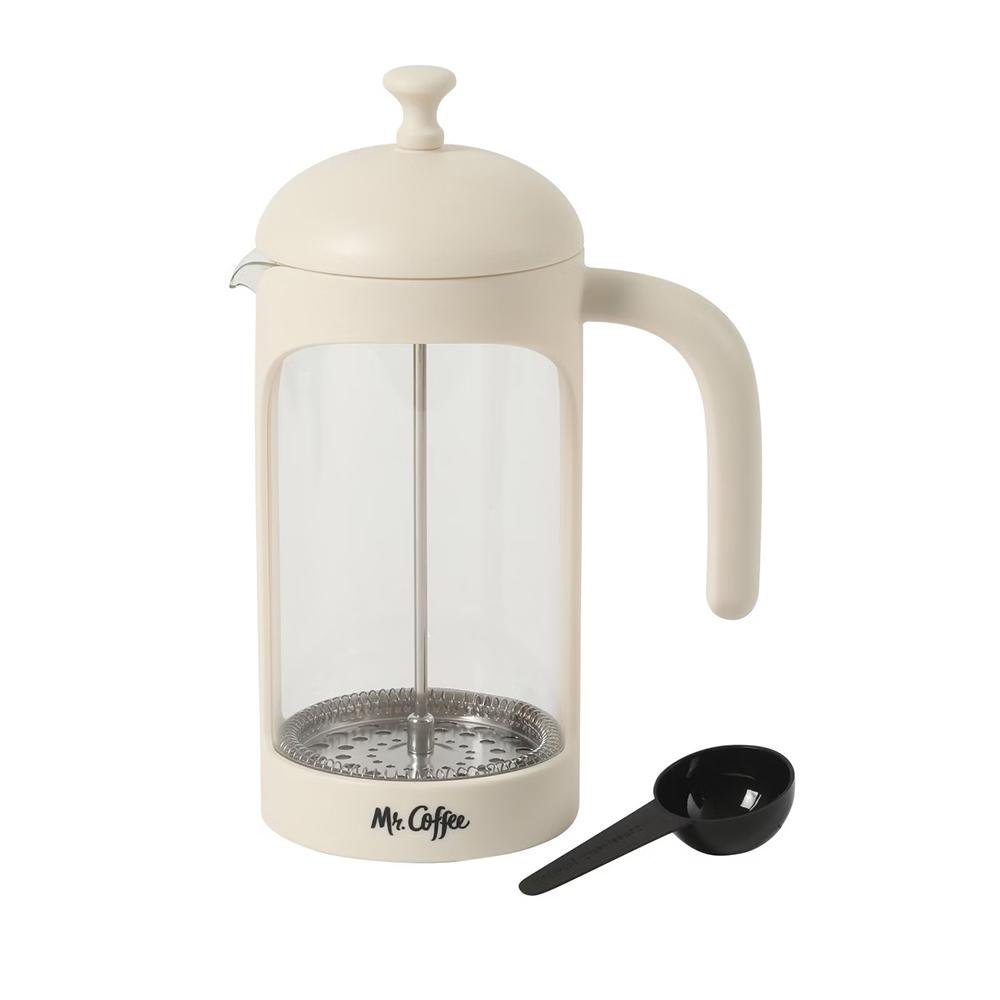 Cafetera Prensa Francesa Retro Brew de 916 ml Color Blanco Hueso