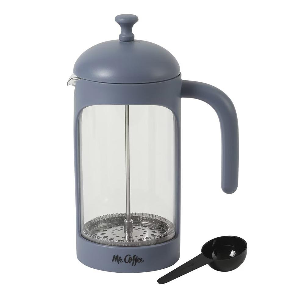 Cafetera Prensa Francesa Retro Brew de 916 ml Color Gris