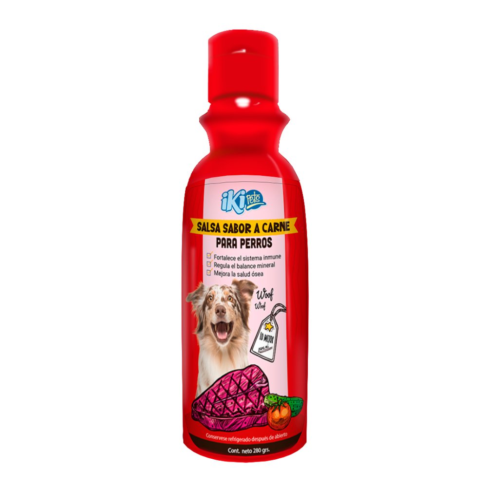 Salsa para Perros Sabor a Carne con Vitaminas y Minerales de 280 mL
