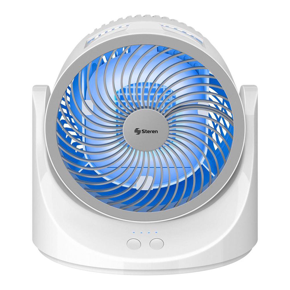 Ventilador de Escritorio de 3 Velocidades con Luz LED Color Blanco