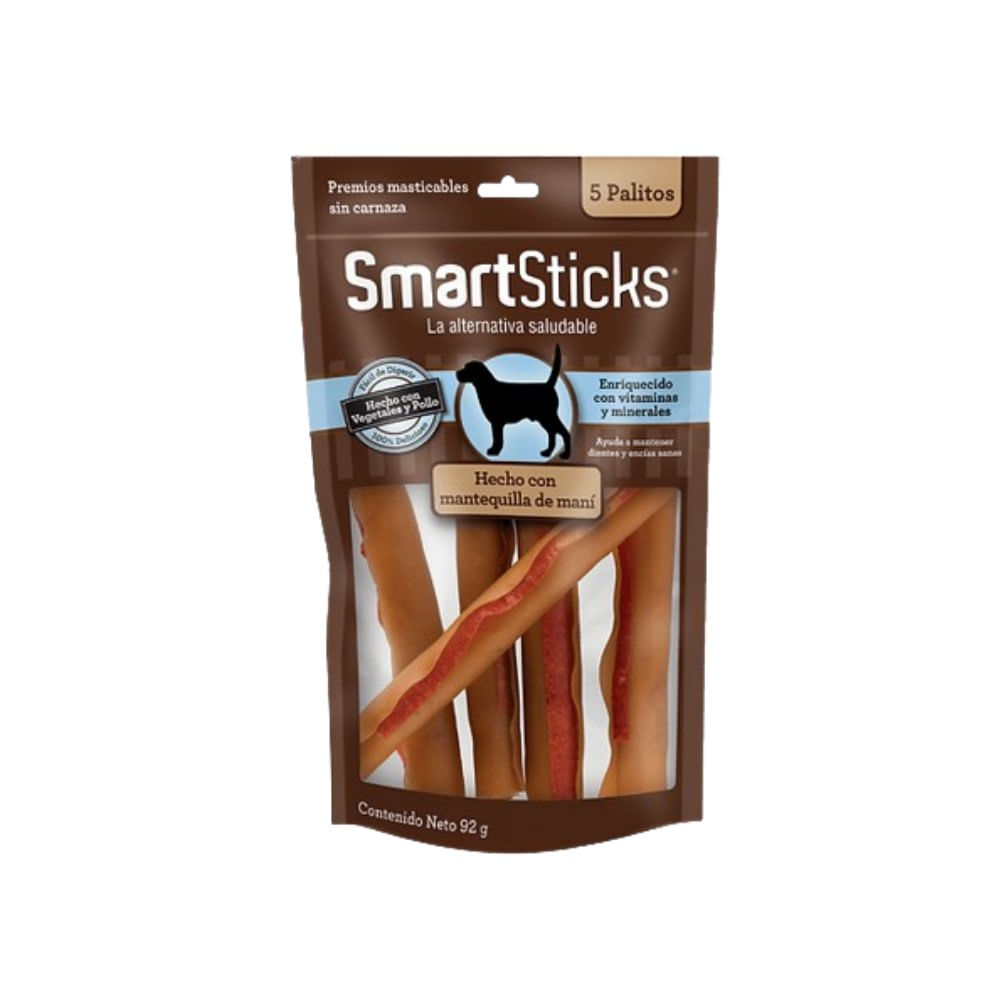 Premios para Perro SmartSticks con Mantequilla de Maní de 92 g con 5 Piezas