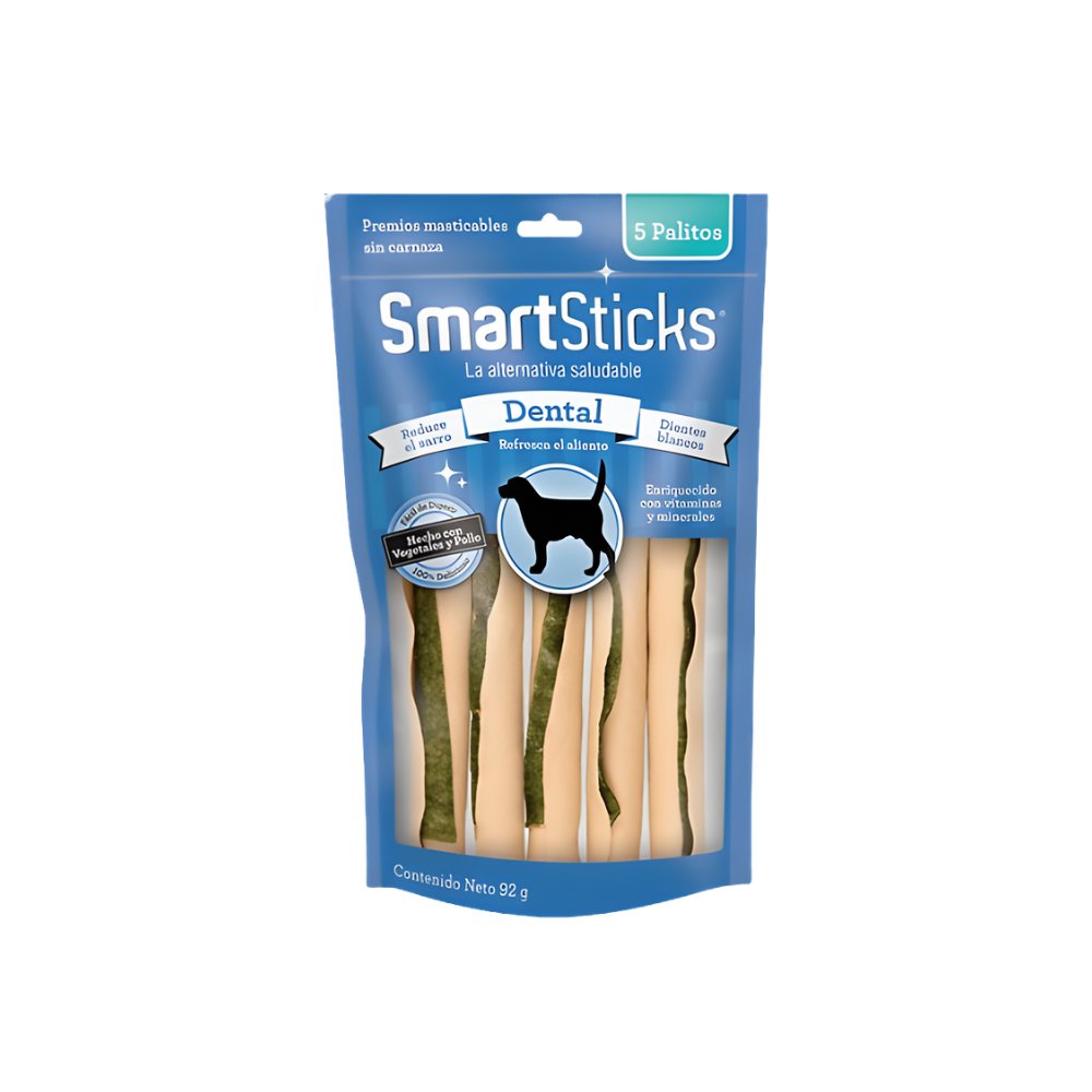 Palitos Dentales para Perro SmartSticks Dental con Pollo y Vegetales, 5 Unidades de 92 g