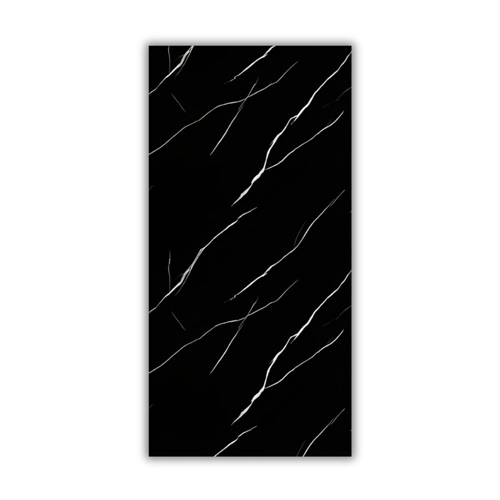 Plancha de PVC Diseño Mármol Negro de 1.22 x 2.44 Metros para Revestimiento de Muros Interiores