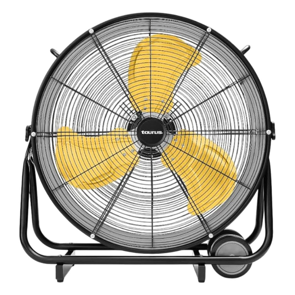 Ventilador de Piso Industrial de 24 plg 3 Aspas Color Amarillo Ventilador de Piso Industri…