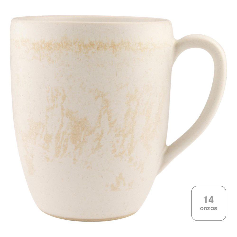 Taza Redonda de 14 oz Diseño Jaspe Color Blanco