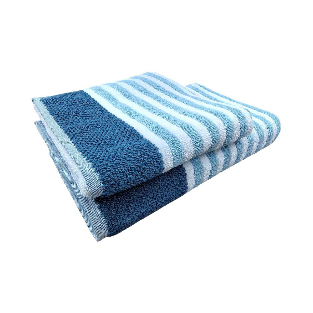 Toalla de Manos Texturizada con Diseño de Líneas - Varios Colores Celeste