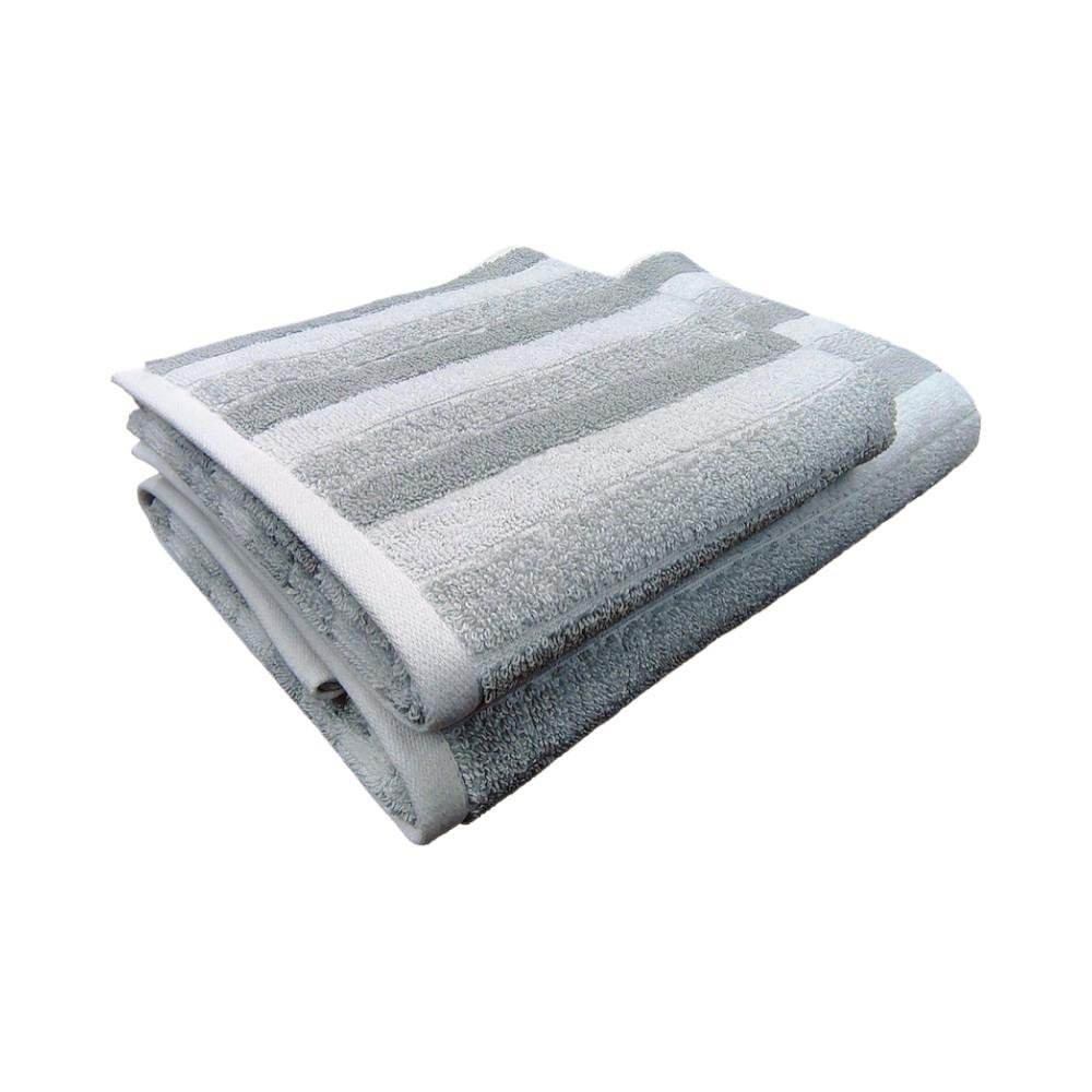 Toalla de Baño Texturizada con Diseño de Franjas - Varios Colores Gris