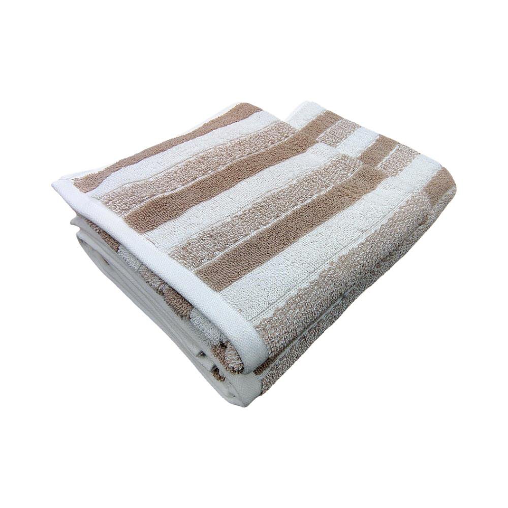 Toalla de Baño Texturizada con Diseño de Franjas - Varios Colores Beige