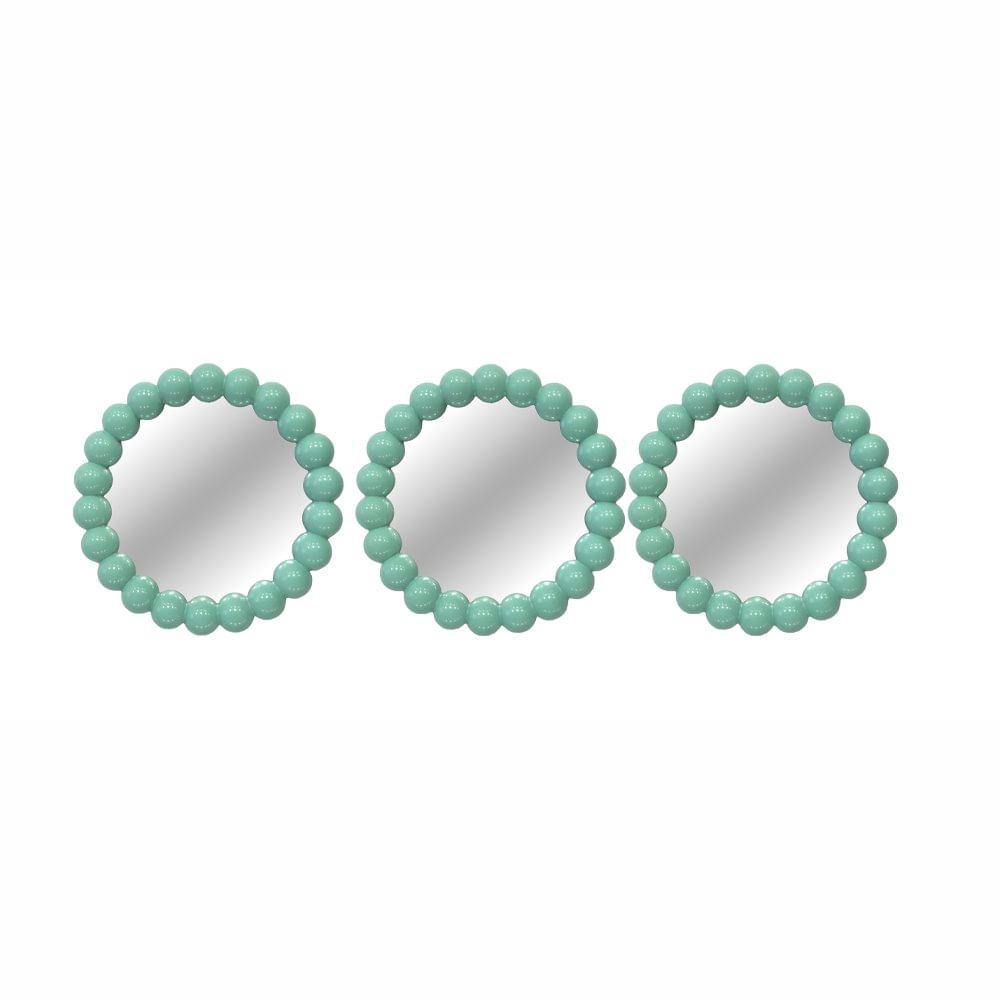 Set de 3 Espejos Circulares Decorativos para Pared Color Aqua