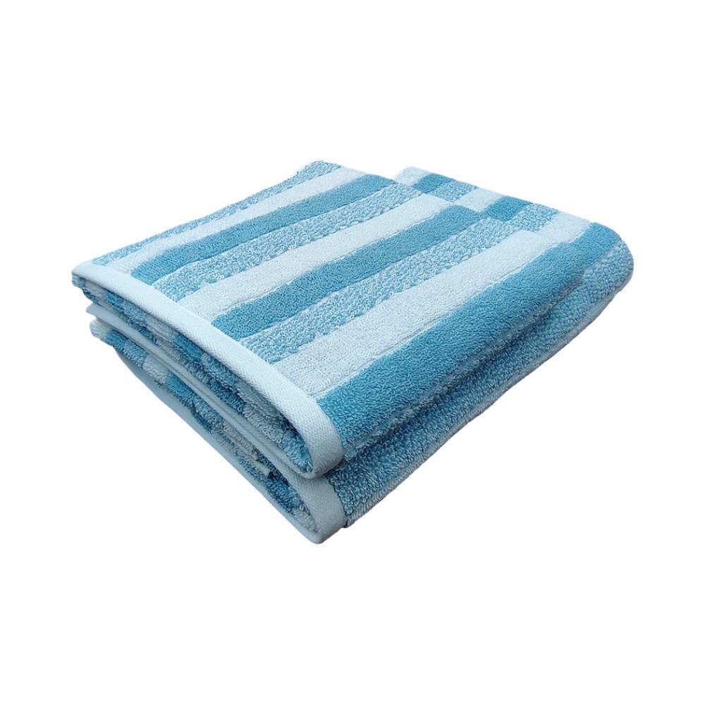 Toalla de Baño Texturizada con Diseño de Franjas - Varios Colores Celeste