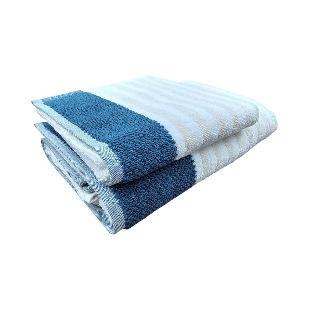 Toalla de Manos Texturizada con Diseño de Líneas - Varios Colores Azul