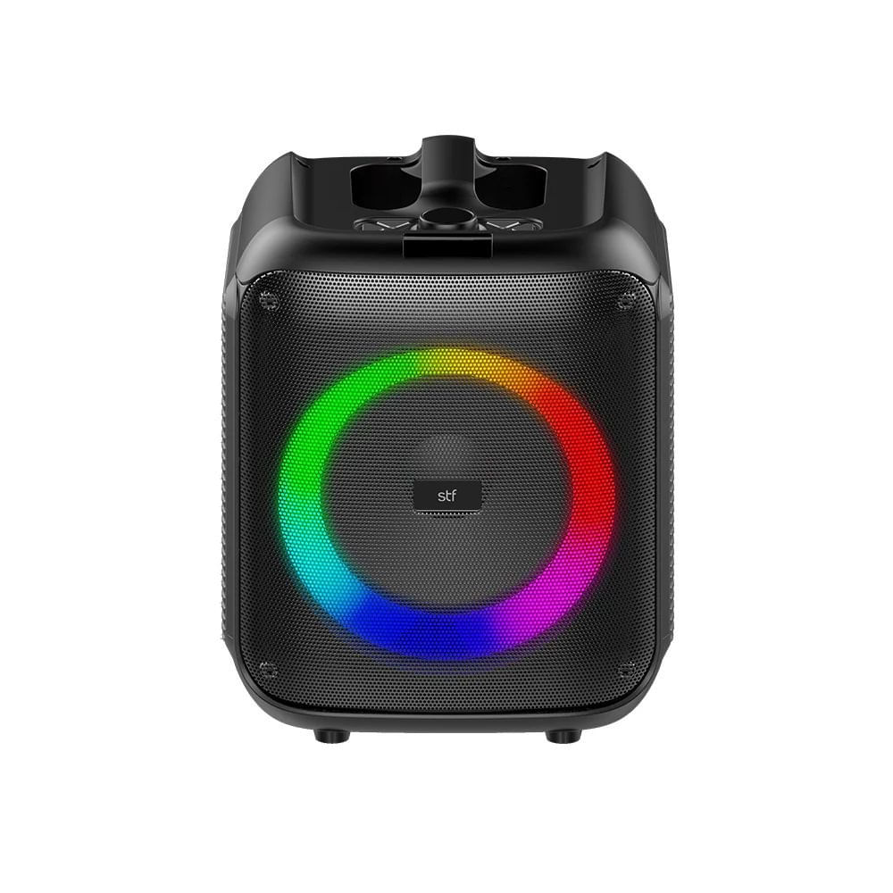 Bocina Inalámbrica Portátil Kube Fest Bluetooth con Luz LED RGB de 8 Plg en Color Negro Bo…