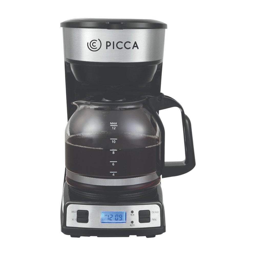 Cafetera Programable PICM12PN con Pantalla Digital para 12 Tazas Color Negro