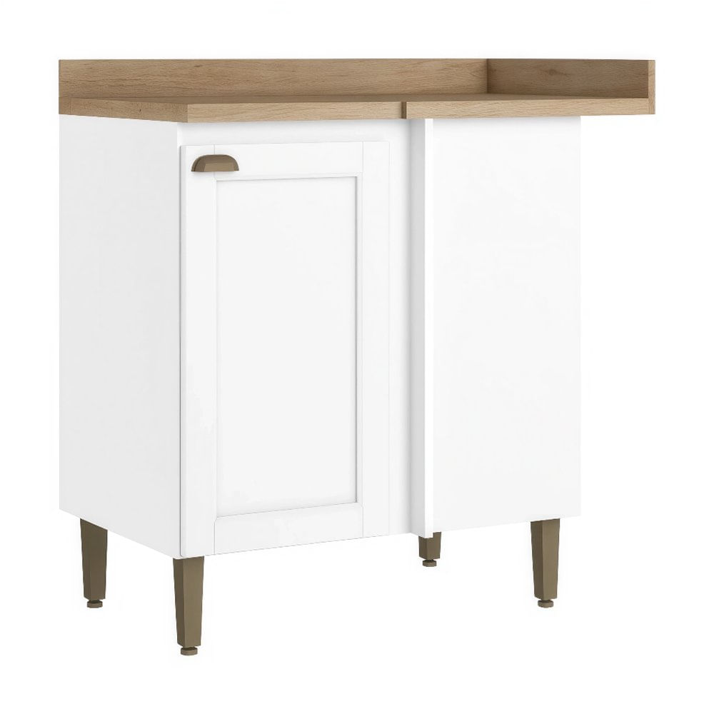 Gabinete Base Esquinero Classy con 1 Puerta Corrediza para Cocina en MDF Color Blanco