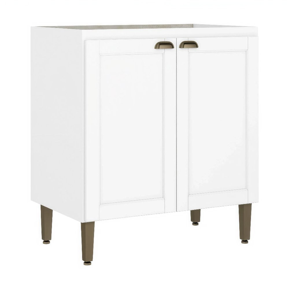 Gabinete Base Classy con Top de 80 cm con 2 Puertas en MDF Color Blanco