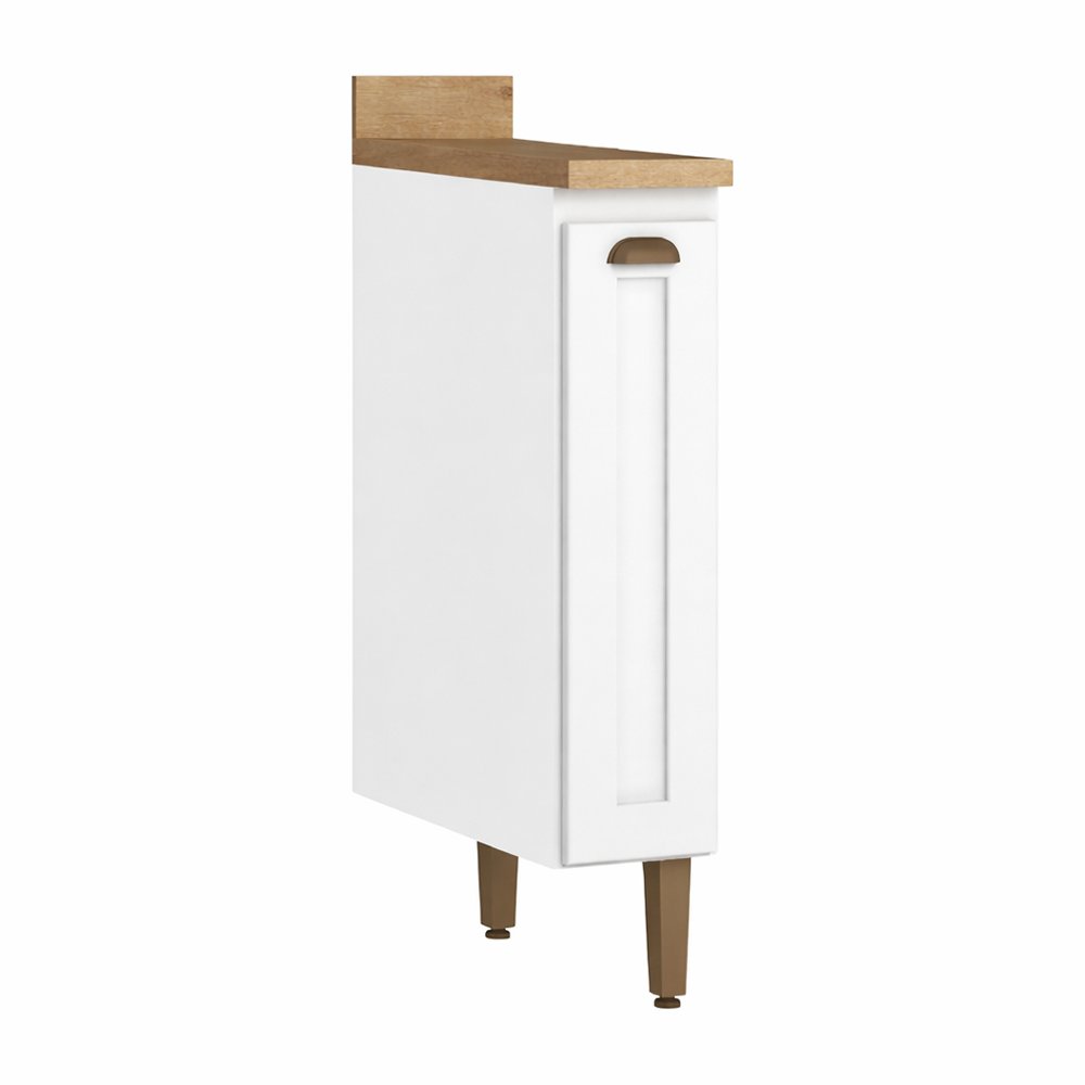Gabinete Base Classy de 20 cm con 1 Puerta para Cocina en MDF Color Blanco