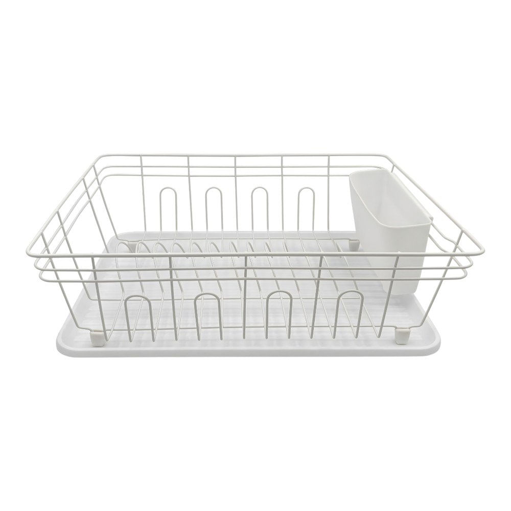 Escurridor de 44.5 x 35 x 15.5 cm para Platos con Bandeja y Porta Cubiertos Color Blanco E…