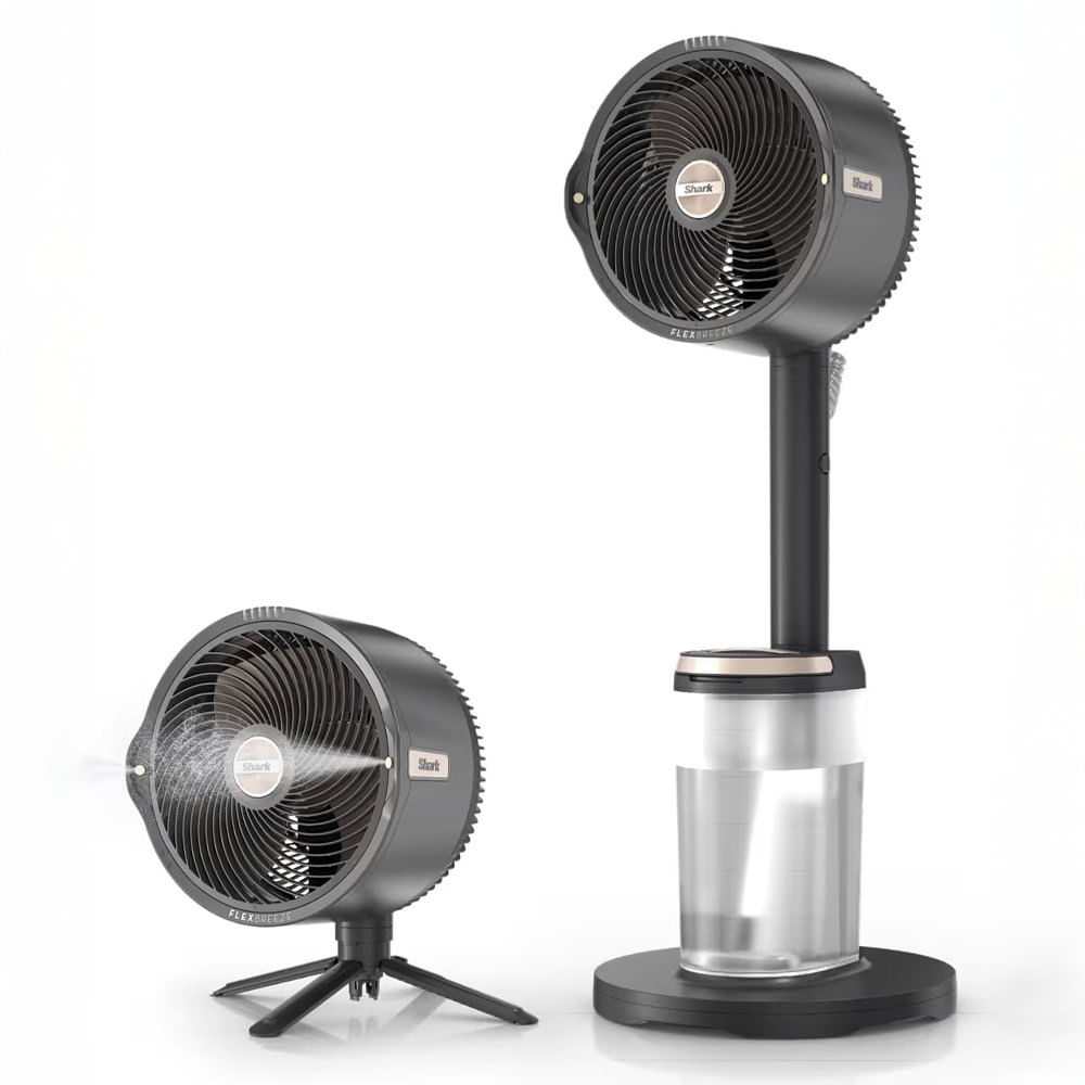 Ventilador Recargable con Atomizador FlexBreeze Pro Mist de 5 Velocidades Color Negro