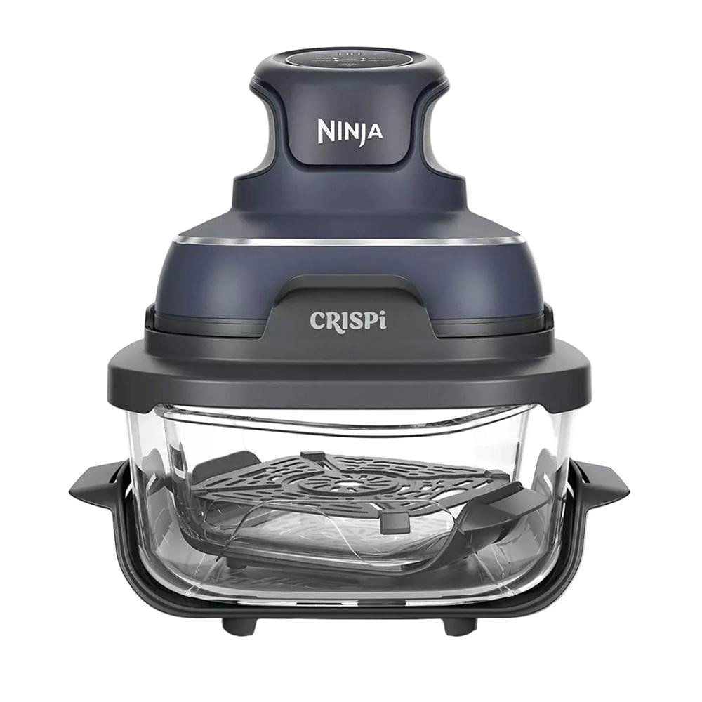 Freidora de Aire Portátil Ninja Crispi de Vidrio 4 en 1 Color Gris con Azul
