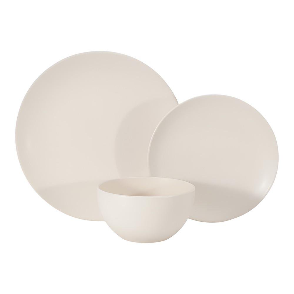 Set de Vajilla Zen de Gres Cerámico de 12 Piezas para 4 Personas Color Beige