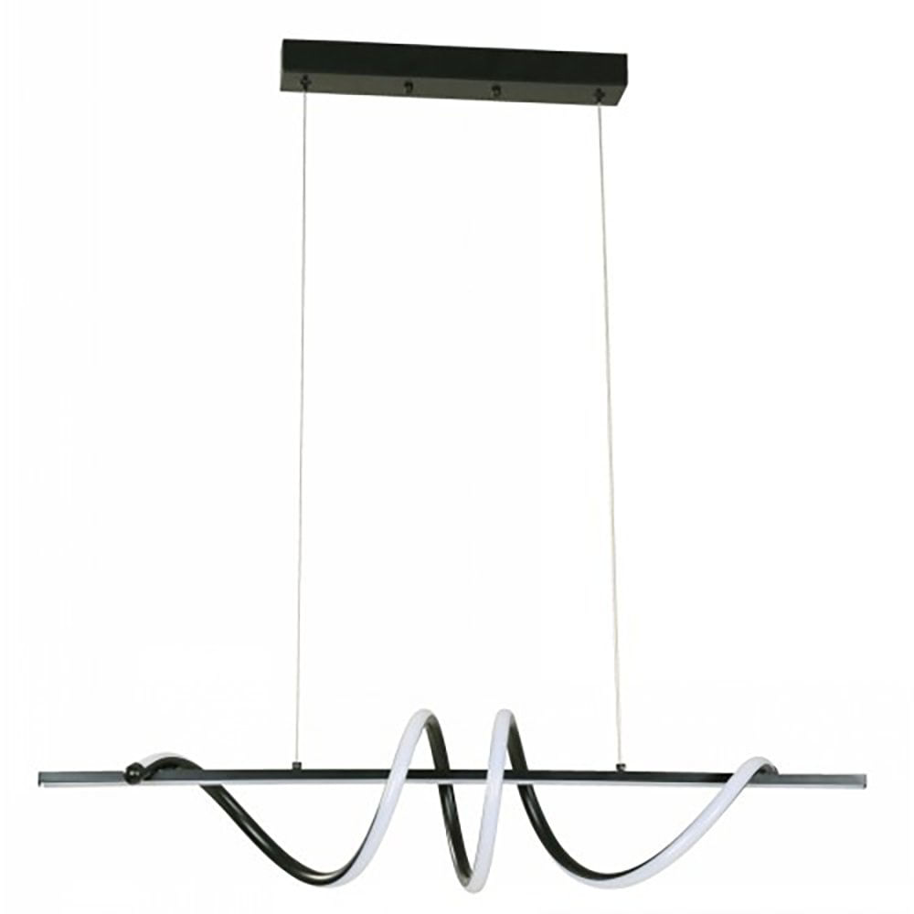 Lámpara Colgante LED de 20W con Diseño Ondulado Luz Cálida 3000K en Acabado Negro