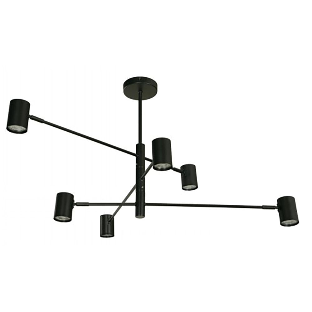 Lámpara Colgante de Techo 6 Luces de 5W en Acabado Negro