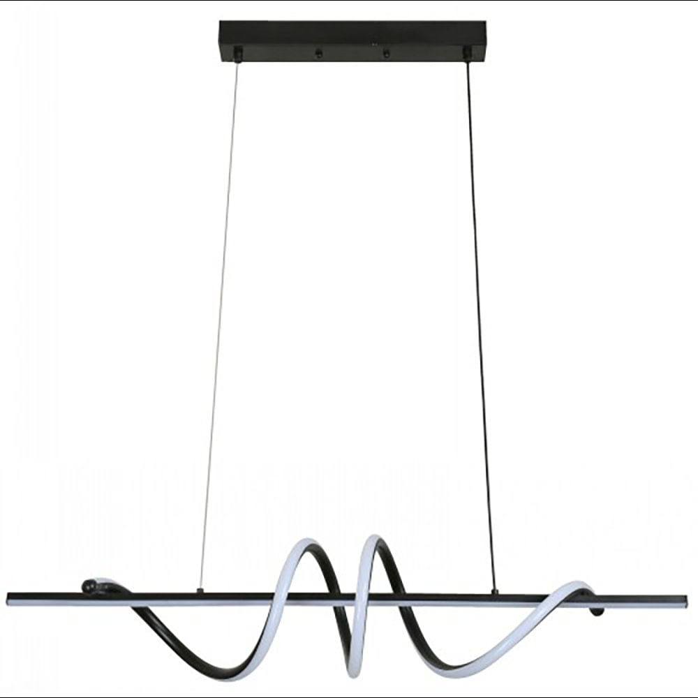 Lámpara de Colgar LED CCT Lineal Ondulada Color Negro