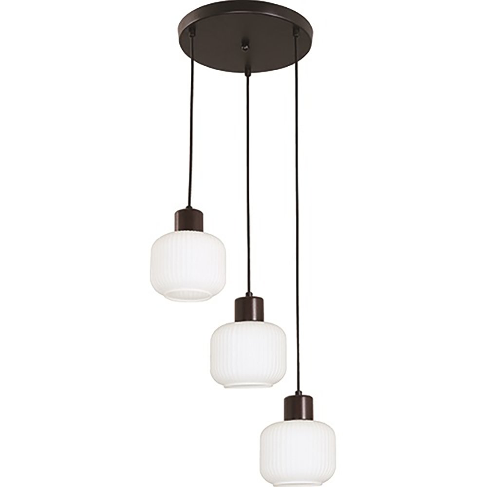 Lámpara de Colgar 3 Luces con Pantallas de Vidrio
