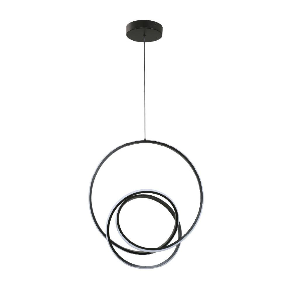 Lámpara Colgante LED de 36W Diseño Aros Entrelazados con Difusor Acrílico en Negro