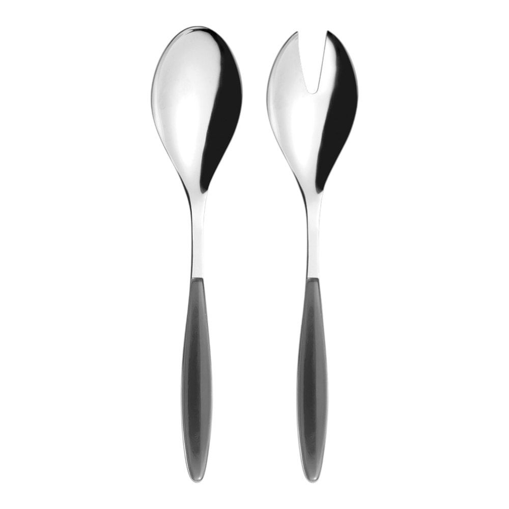 Set de 2 Servidores de Acero Inoxidable para Ensalada Color Gris