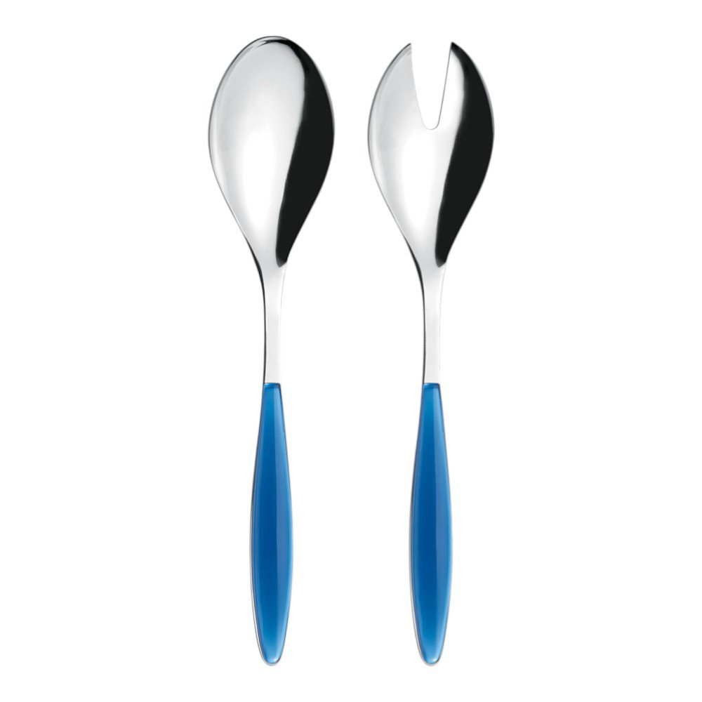 Set de 2 Servidores para Ensalada de Acero Inoxidable Color Azul