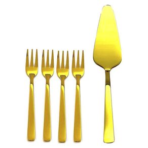 Set Cubiertos Para Pastel 5Pzas Dorado - Toscana