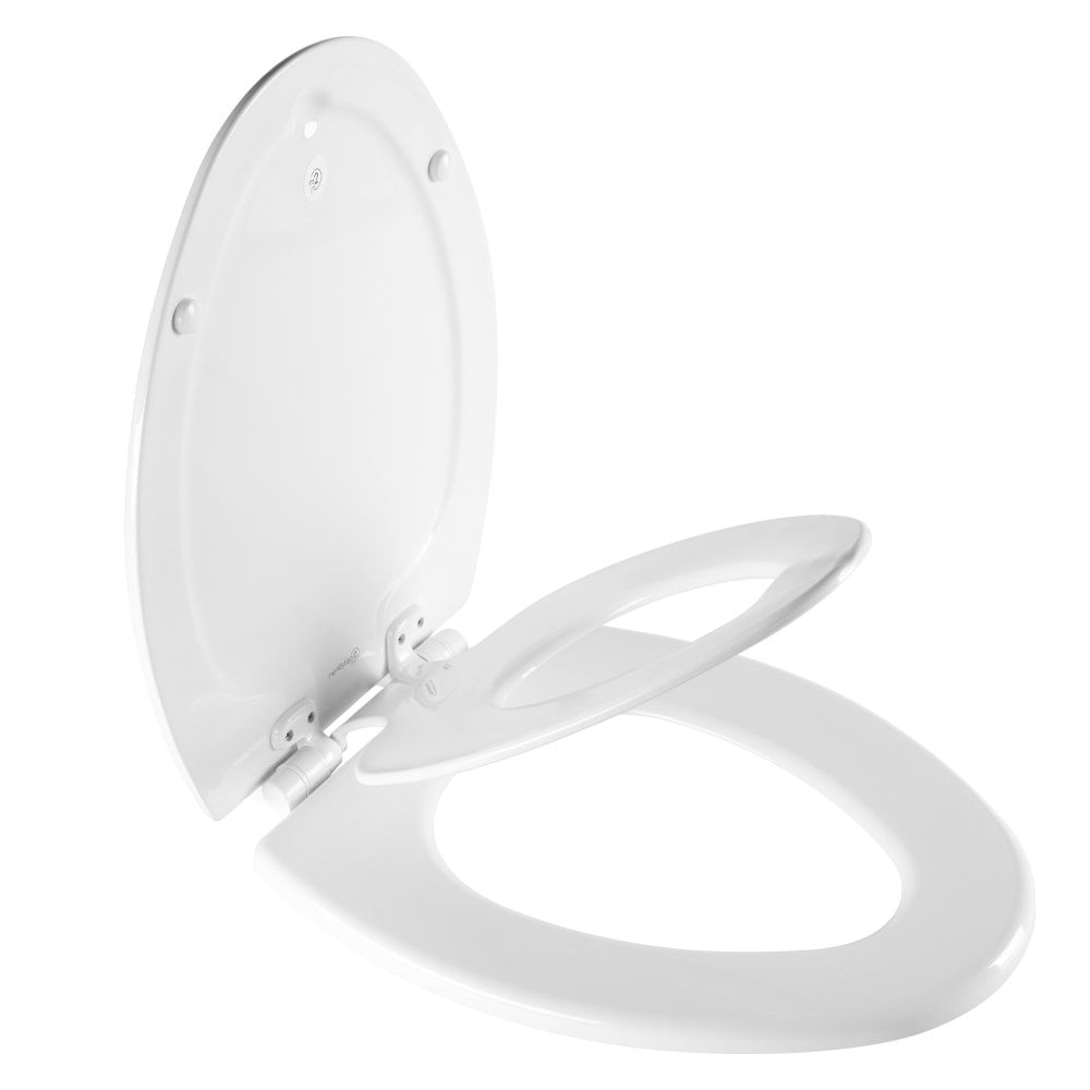 Asiento para Inodoro Alargado con Adaptador Infantil con Cierre Lento Color Blanco
