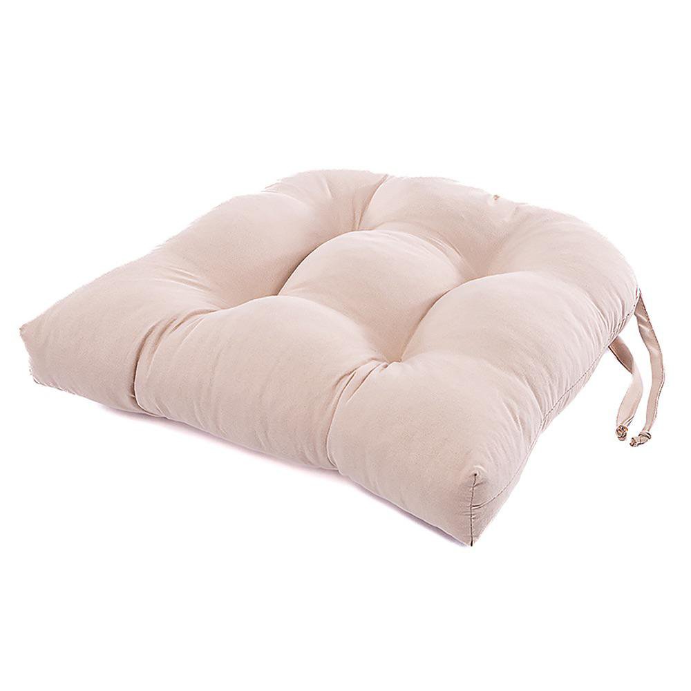 Cojín para Silla 42 x 42 cm Material Acolchado Color Taupe Diseño con Amarres