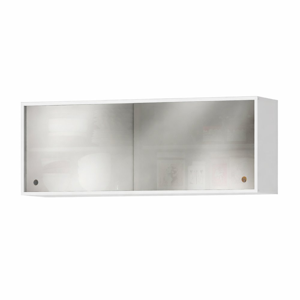 Gabinete Aéreo Gloria de MDP con 2 Puertas de Vidrio 120 cm Color Blanco