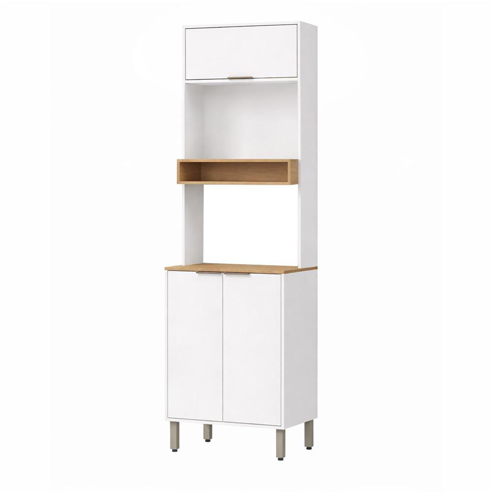 Gabinete Gloria para 2 Hornos de MDP 70 x 51.6 x 210 cm Color Blanco
