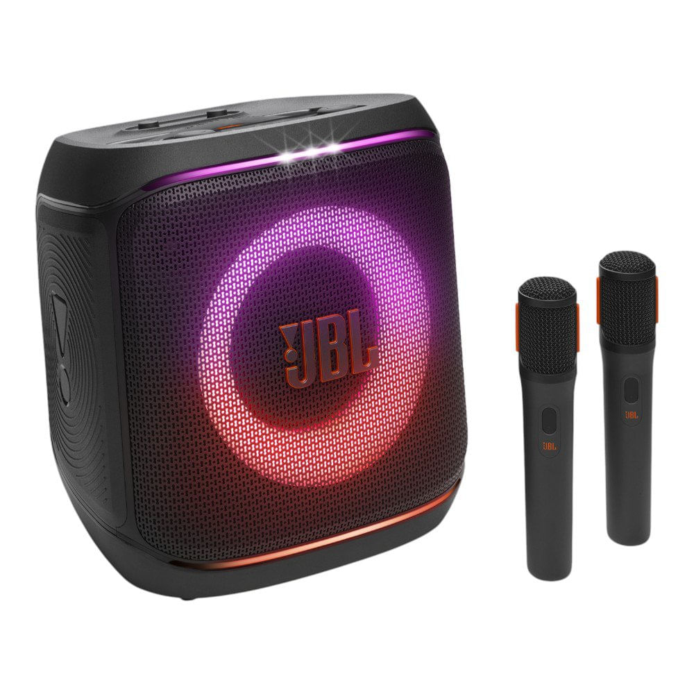 Bocina PartyBox Encore 2 Portátil con 2 Micrófonos Inalámbricos en Color Negro Bocina Part…