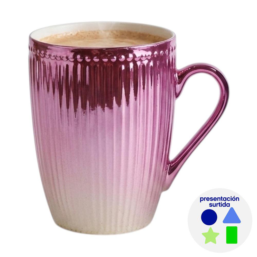Taza de Cerámica Metalizada de 17.8 Oz -Colores Surtidos