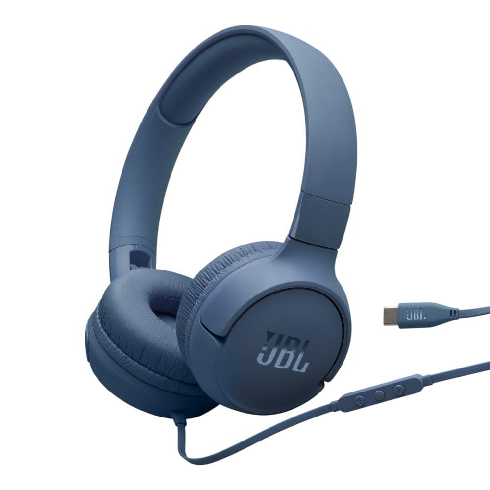Audífonos JBL Tune 520C Alámbricos USB-C On Ear Color Azul